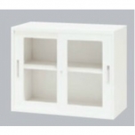 ホワイト書庫(I)ガラス引違い・ロータイプ