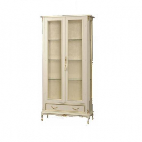 キュリオケース（ホワイト/ゴールド）