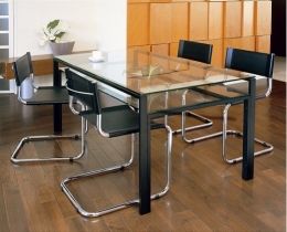 ガラスダイニングテーブル(中棚付)ブラック