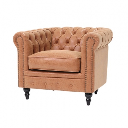 チェスターフィールドアームチェア(キャメルライトブラウン)