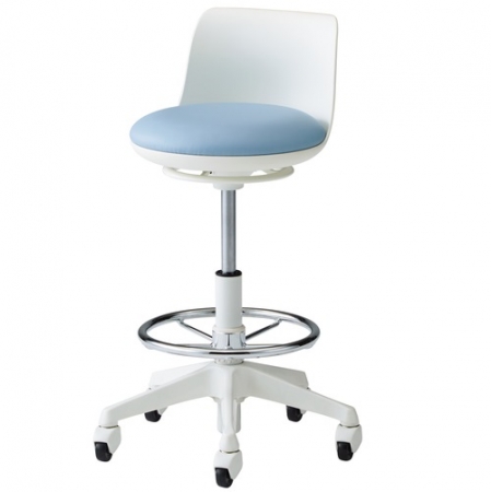 ナースチェア(背付)ライトブルー