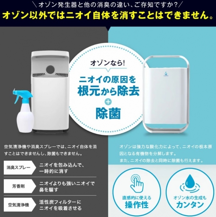 オゾン発生器(オースリークリア3)オゾンの力で菌・ウィルスを除去