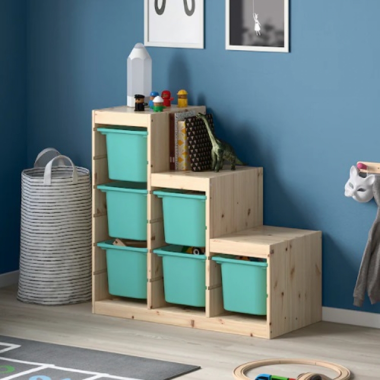 収納ボックス(トロファスト)ターコイズ