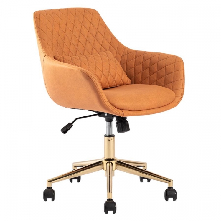 オフィスチェア（オレンジxゴールド）