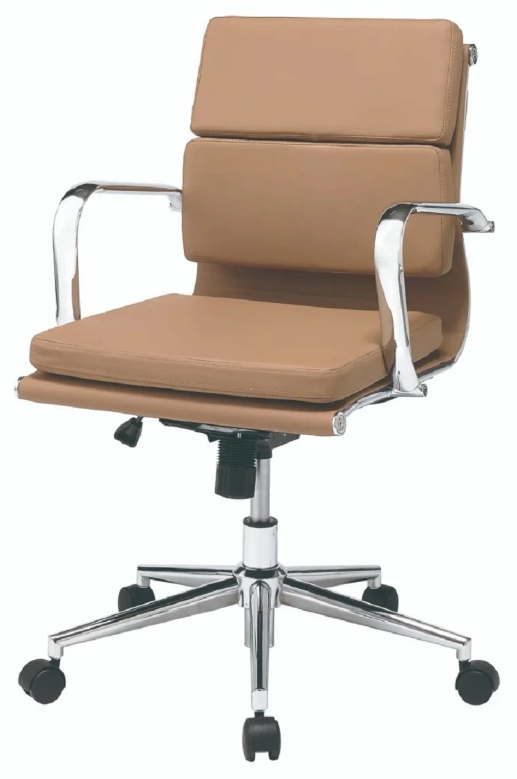 アルミナムチェア・ローバック(ソフトパッド)キャメル