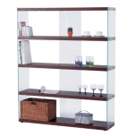 ワイドグラスシェルフラック(B)ブラウン