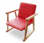 キッズチェア(アキモク)レッド