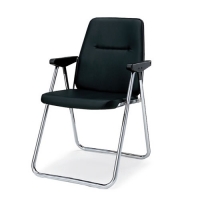 折りたたみ椅子(ブラック)肘付